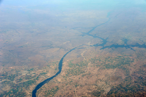 Narmada River with the Omkareshwar Dam, Madhya Pradesh, India