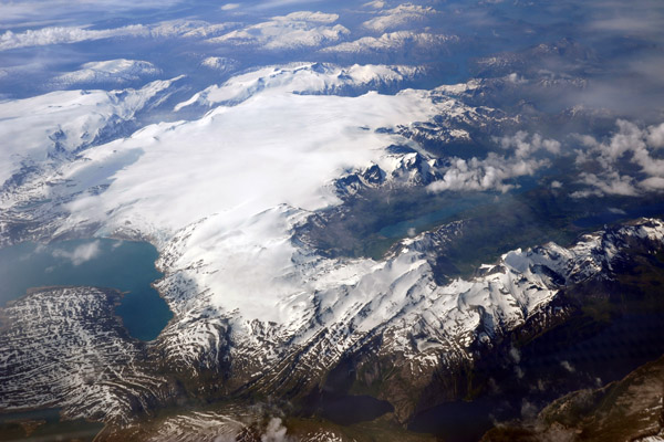 Storglomvatnet Lake and Svartisen Glacier, Nordland, near Bod, Norway