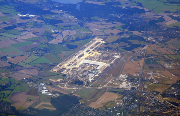 Berlin Brandenburg International Airport under construction next to Berlin-Schnefeld