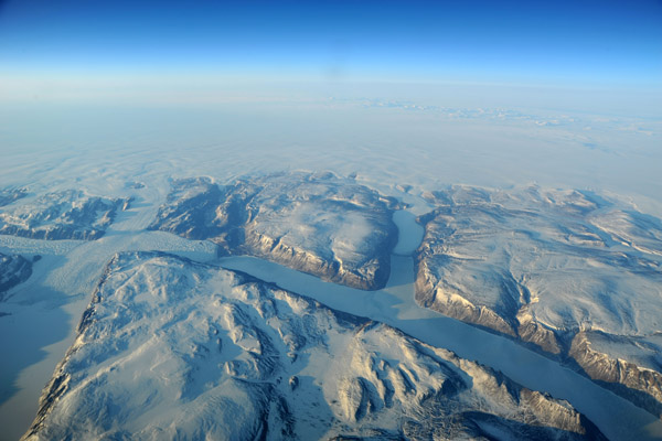 Glaciers and fjords east of Thule, Greenland