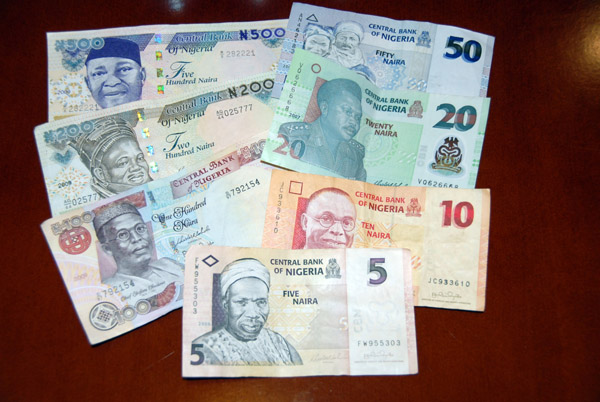 Nigerian currency - niara banknotes