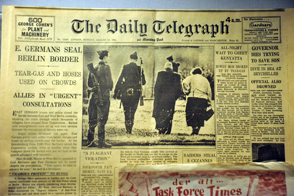 Daily Telegraph August 14, 1961 - E. Germans Seal Berlin Border