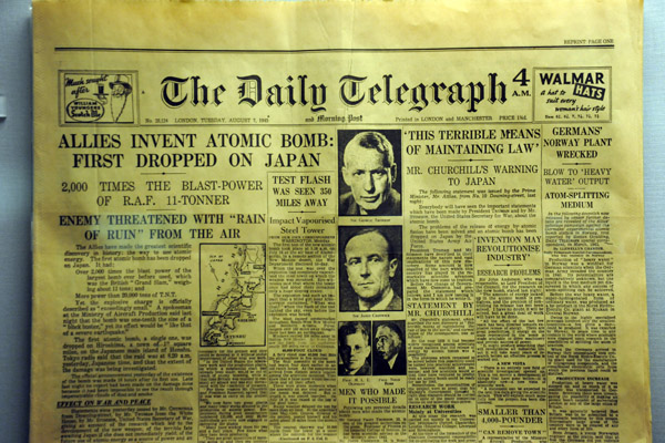 The Bombing of Hiroshima - 7 August 1945 Daily Telegraph