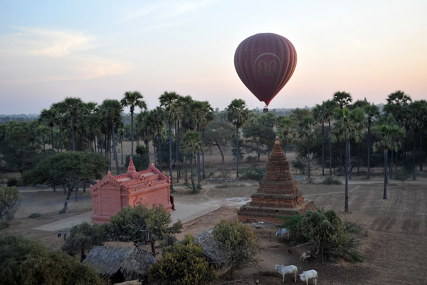 Flying low over Bagan