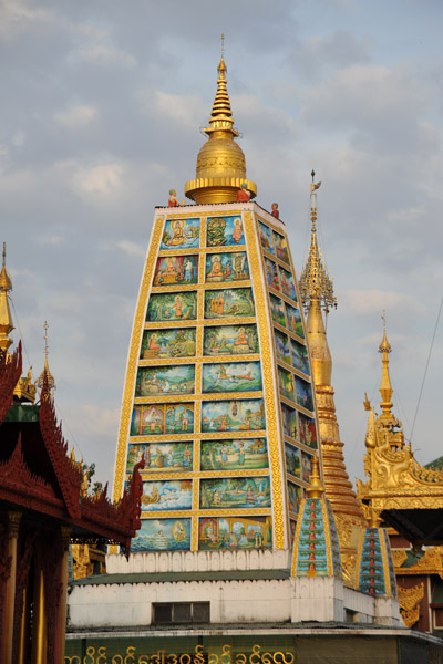 Stupa modeled after the Mahabohdi Temple in India