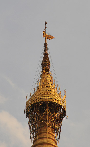 Over 2000 carats of diamonds cap the main stupa