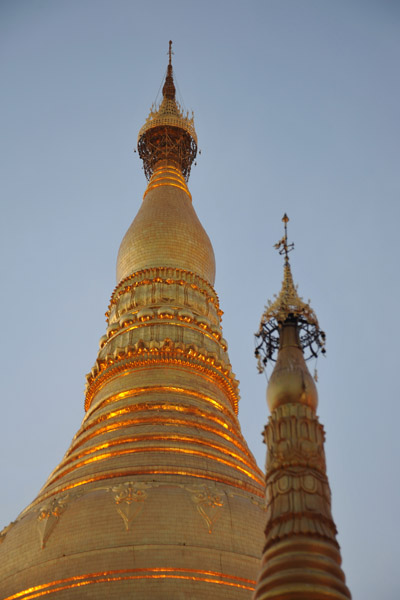 Hti - decorated umbrellas at the top of Burmese zedi (stupas)
