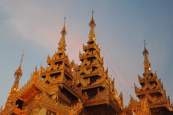 Gilded roof of the Konagamana Shrine, Shwedagon Paya