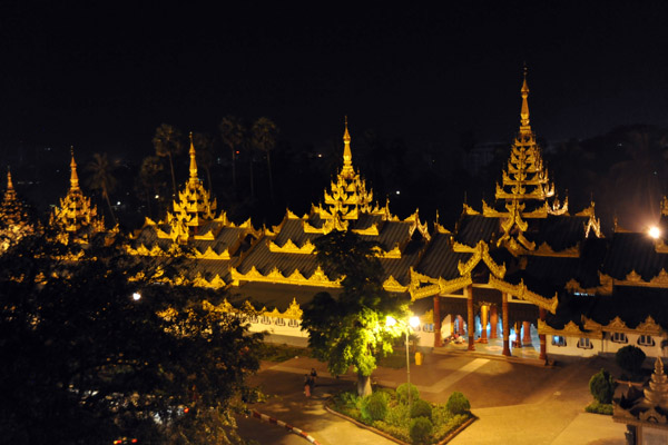 The rooftops of the southern walkway leading down Singutara Hill towards the center of Yangon