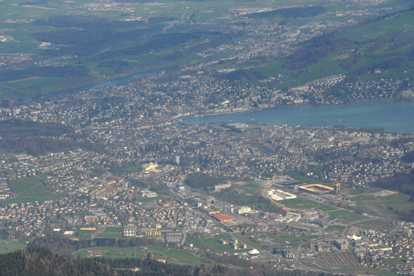 The city of Lucerne from the summit of Mount Pilatus