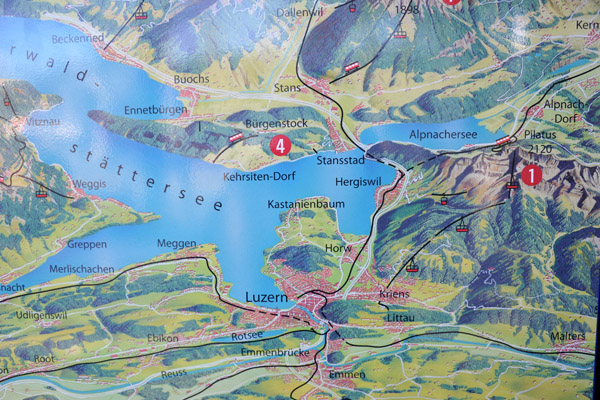 Lake Lucerne map - Vierwaldstttersee