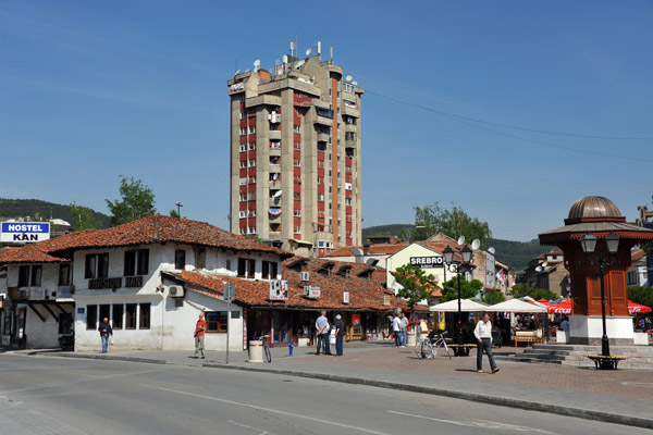 Pedestrian zone with Ottoman-style fountain, Novi Pazar