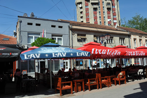 Despite the Lav umbrella, most of Novi Pazar's outdoor cafs don't serve alcohol