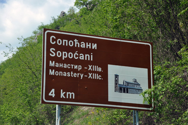 The Serbian Orthodox monastery of Sopoćani is a short distance west of Novi Pazar