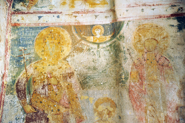 Weathered fresco of the outer narthex, Sopoćani Monastery
