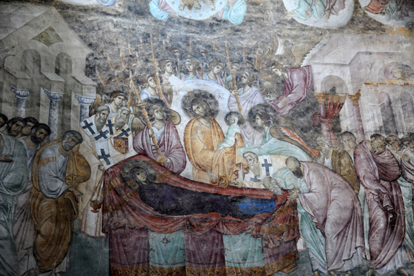 The famous fresco of the Dormition of the Virgin, Sopoćani Monastery