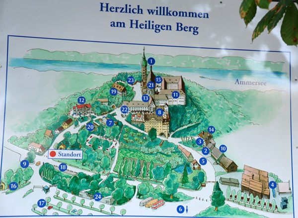 Herzlich willkommen am Heiligen Berg - map of Kloster Andechs