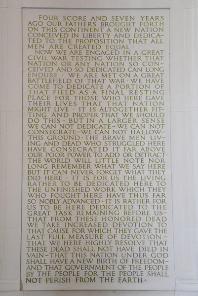 Gettysburg Address - Lincoln Memorial