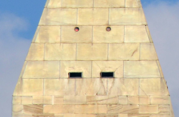 I never noticed those little round windows at the top of the Washington Moument