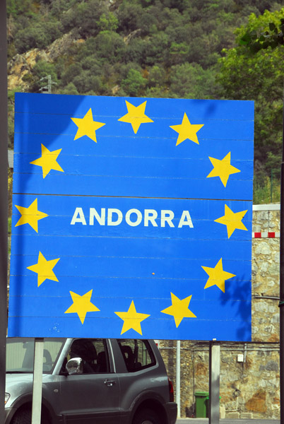 Andorra's EU-style border sign
