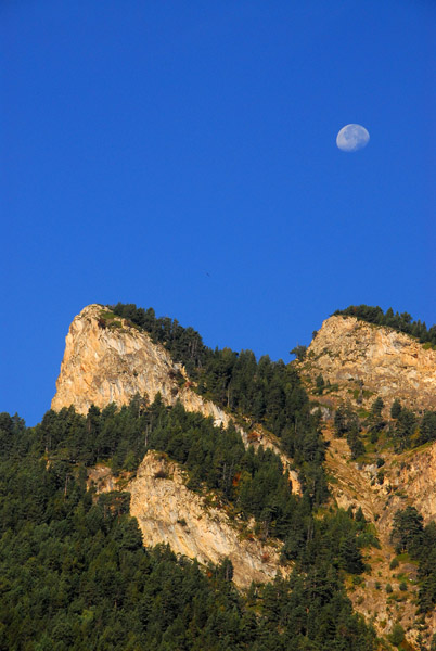 Pyrenees with moon, Andorra