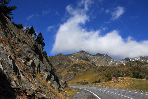 Road to the Andorran Pyrenees resort of Arcals