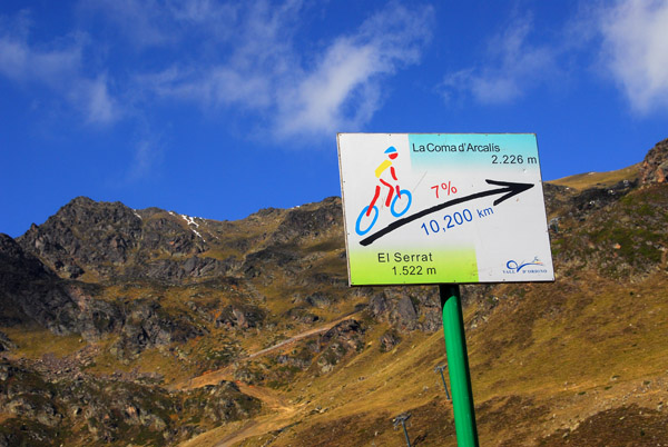 La Coma d'Arcalís - 10.2 km uphill bike route