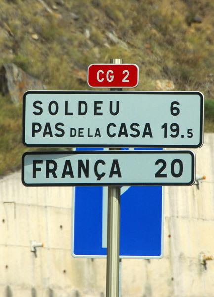 Road from Andorra la Vella to the French border at Pas de la Casa