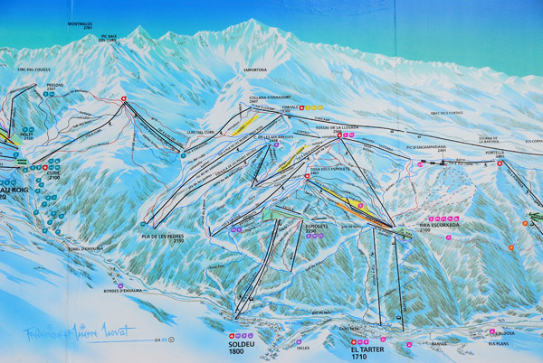 Map of the Grandvalira ski region, Andorra