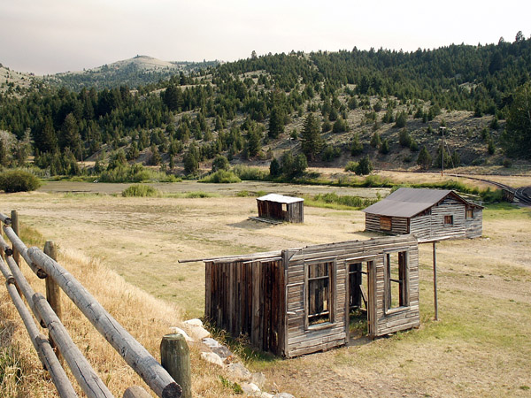 Historic remains between Virginia City and nearby Nevada City, Montana