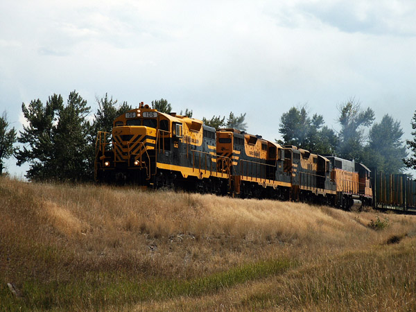 Locomotives of the Rarus Railway (Butte, Anaconda & Pacific) near Deer Lodge, Montana