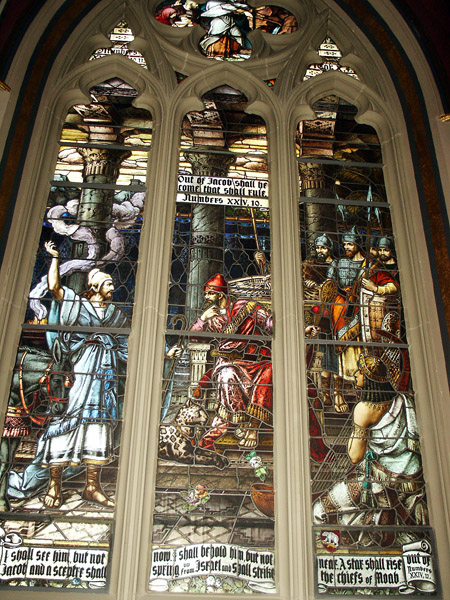 Cathedral of St. Helena stained glass - Abraham sacrificing a ram in place of his son, Issac