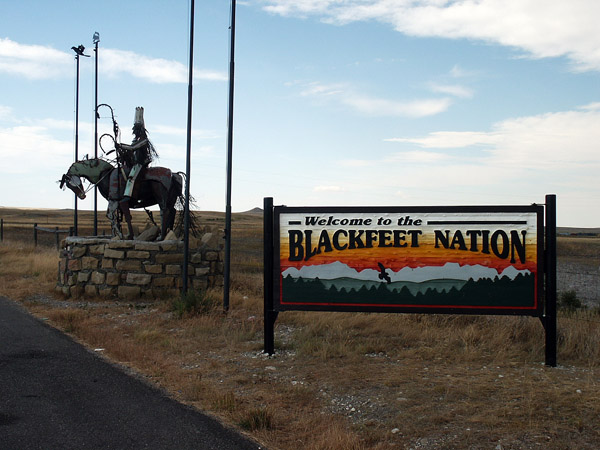 Welcome to Blackfeet Nation Reservation, Highway 89 near Browning, Montana