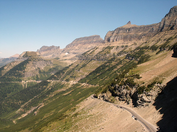 Going to the Sun Road descending from Logan Pass, Glacier National Park