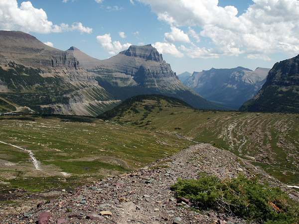 Looking east back towards St. Mary Lake from Logan Pass
