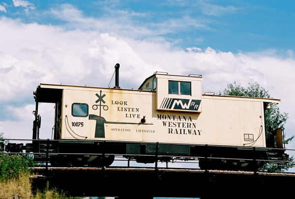 Montana Western Railway caboose near Deer Lodge, Montana