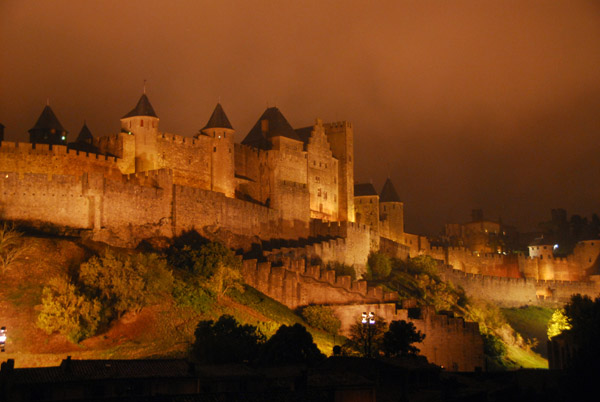 Château Comtal, Carcassonne, night