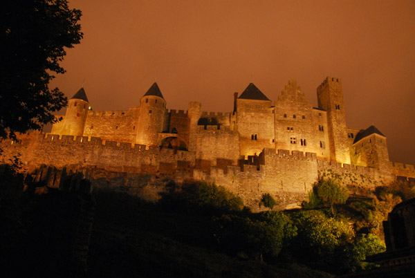 Château Comtal, Carcassonne, night