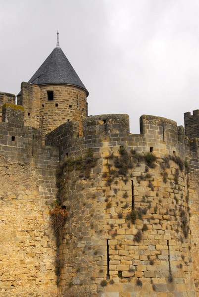 Tour Pouleto (outer wall), Tour de Plo (inner wall), Carcassonne