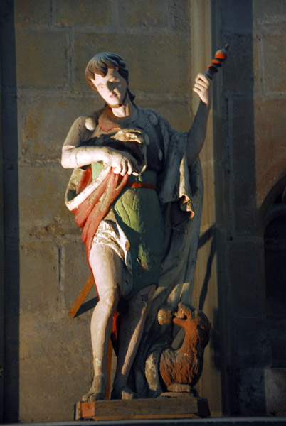 Painted statue, Basilique St-Nazaire, Carcassonne