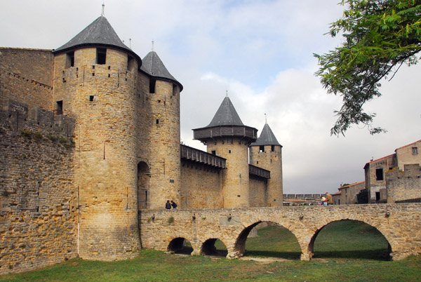 Bridge crossing the dry moat to the eastern gate of the Count's Castle, Carcassonne