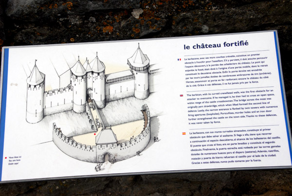 Descriptive information sign at the Château, Carcassonne