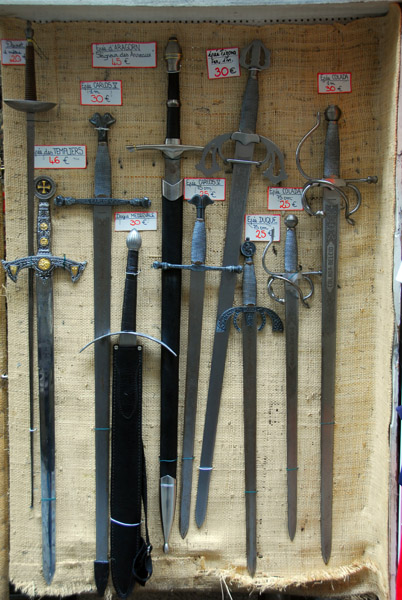 Souvenir sword shopping, Carcassonne