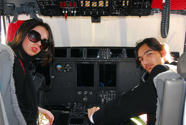 DAE University students on the flight deck of a C-130