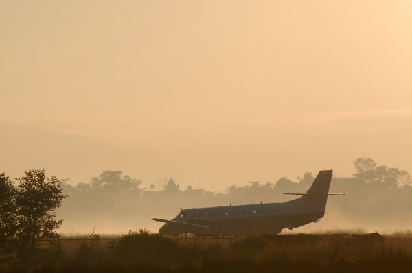 Yeti Airlines J41 (9N-AIB) waiting for takeoff, early morning, Kathmandu, Nepal