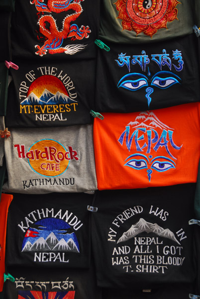 Embroidered t-shirts, Thamal, Kathmandu