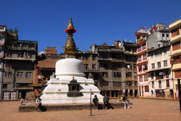 Yatkha Bahal, a stupa in a quiet courtyard off Nhuokha Tole, Kathmandu