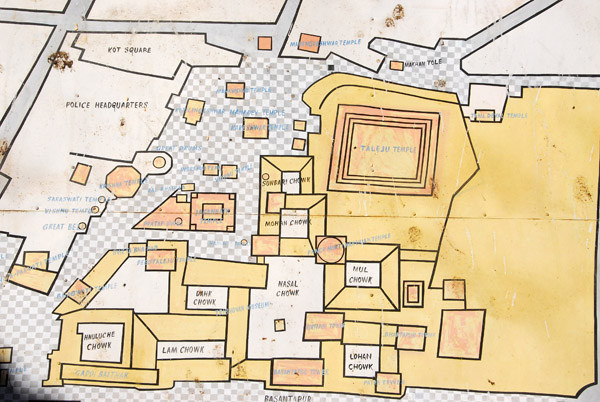 Map of Kathmandu's Durbar Square