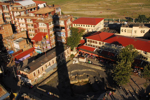 Shadow of 61m tall Bhimsen Tower, Kathmandu