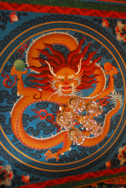 Ceiling painting of dragon, Tamang Gompa, Bodhnath